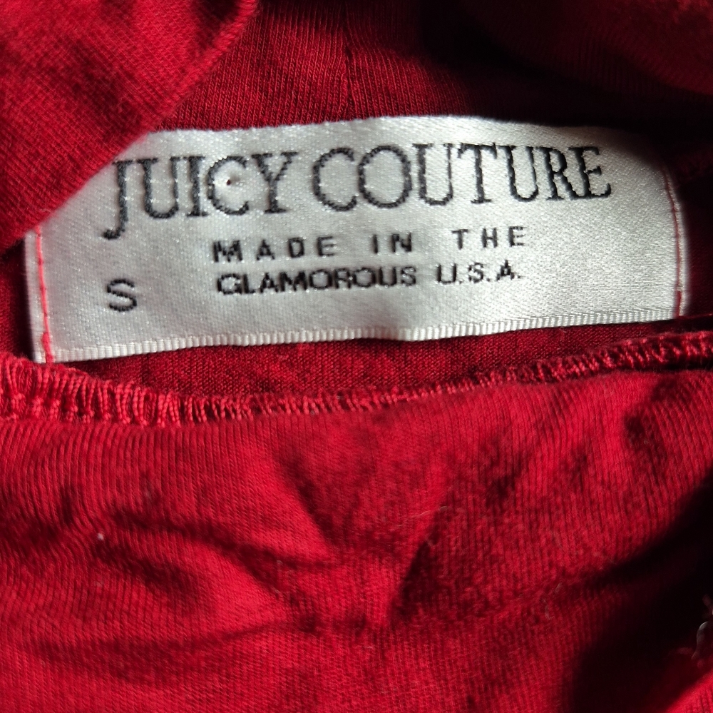NWOT Juicy Couture Red 3/4 Sleeve Stretchy Mock Turtleneck Top Size S - Picture 2 of 4